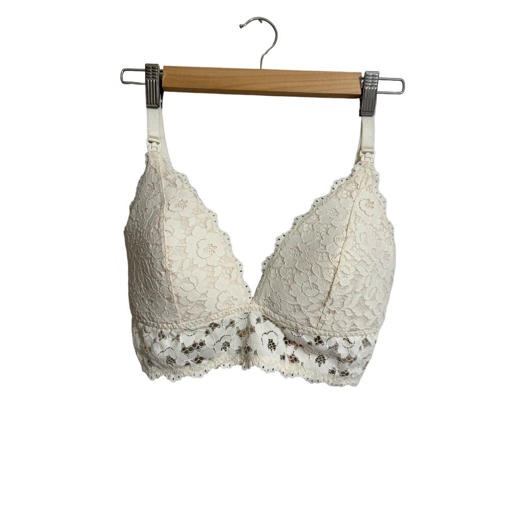 Momanda Ivory Lacy Nursing Bralette 34E